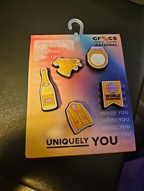 Uniquely You Crocs Jibbitz Charms 5 Winner Collection GOAT Champ Ring Bottle